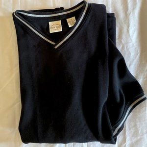 Denim Ridge Medium black V Neck Short Sleeve